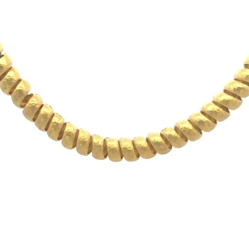 H. STERN GOLD DAY NIGHT NECKLACE 18K YELLOW HAMMERED SPIRAL DESIGN W/BOX 125 GR (1 of 1)