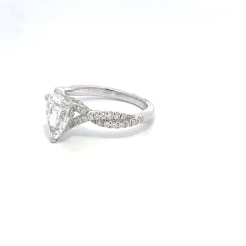 DIAMOND SOLITAIRE 1.35CT PEAR CUT W/ACCENT 18K GOLD ENGAGEMENT RING D VS2 GIA: DIAMOND SOLITAIRE 1.35CT PEAR CUT W/ACCENT 18K GOLD ENGAGEMENT RING D VS2 GIA DIAMOND SOLITAIRE 1.35CT PEAR CUT W/ACCENT 18K GOLD ENGAGEMENT RING D VS2 GIA Diamond Solitaire 1.35ct Pear Cut w/Accent 1