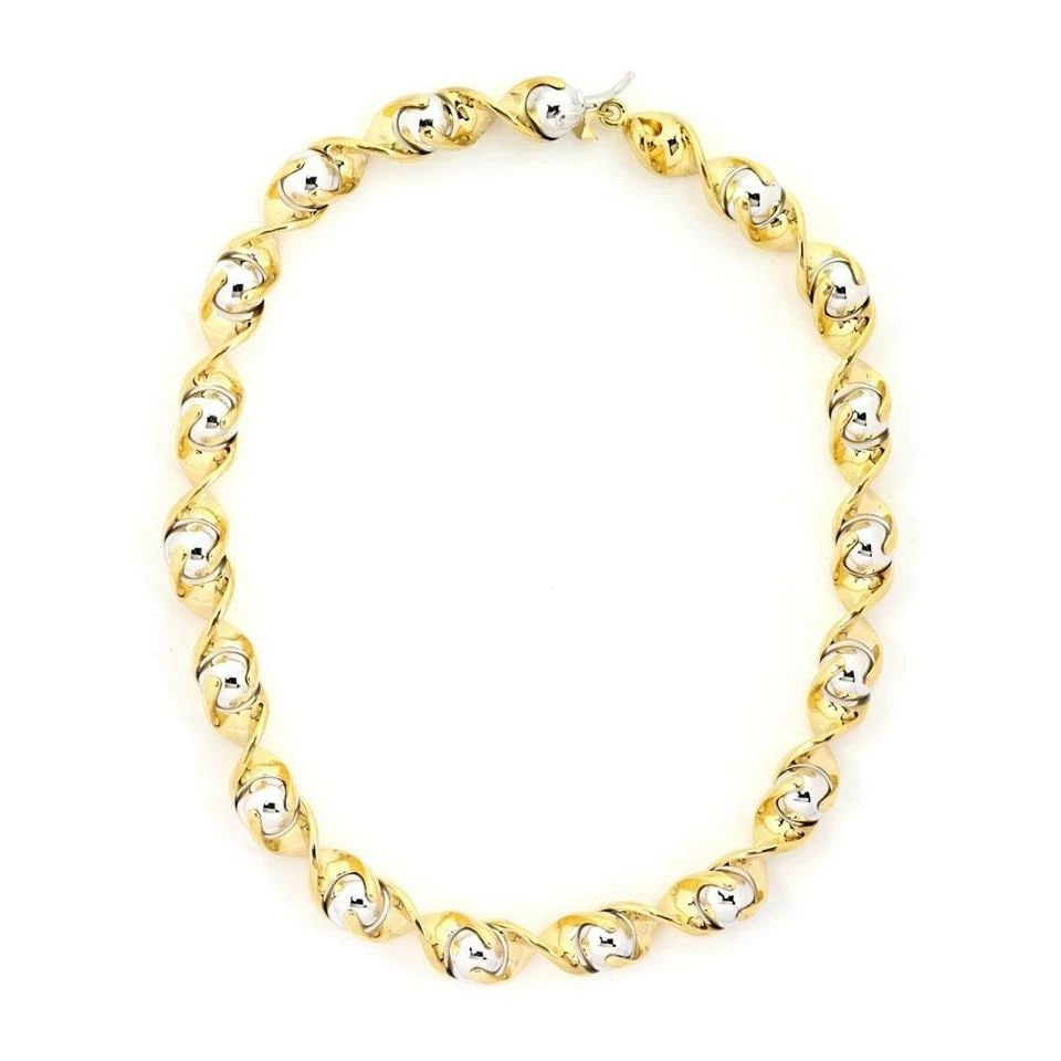 MARINA B NECKLACE 18K YELLOW GOLD TWO TONE SWIRL BEAD STYLE ILLUSION STYLE: MARINA B NECKLACE 18K YELLOW GOLD TWO TONE SWIRL BEAD STYLE ILLUSION STYLE MARINA B NECKLACE 18K YELLOW GOLD TWO TONE SWIRL BEAD STYLE ILLUSION STYLE Marina B 18k Yellow Gold Two Tone Swirl Bead Style