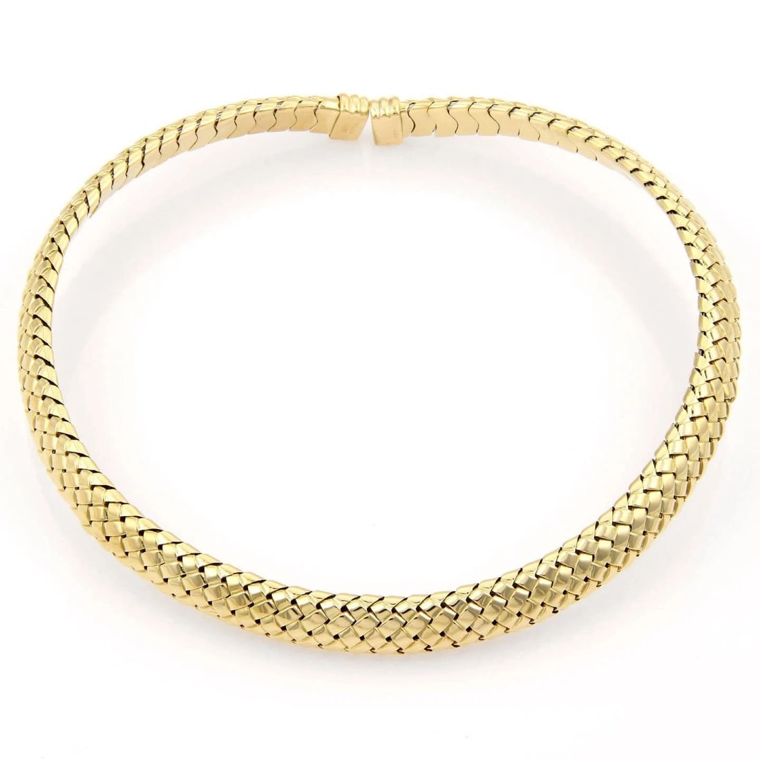 TIFFANY & CO. GOLD CHOKER NECKLACE VANNERIE 18K YELLOW BASKET WEAVE DESIGN (1 of 2)