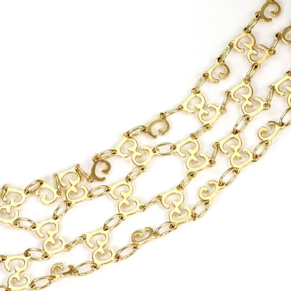 GUCCI 18K YELLOW GOLD 4 STRAND G LOGO CHAIN LINK WIDE BRACELET 6.5"L: GUCCI 18K YELLOW GOLD 4 STRAND G LOGO CHAIN LINK WIDE BRACELET 6.5"L GUCCI 18K YELLOW GOLD 4 STRAND G LOGO CHAIN LINK WIDE BRACELET 6.5"L Gucci 18k Yellow Gold 4 Strand G Logo Chain Link Wide Bracelet