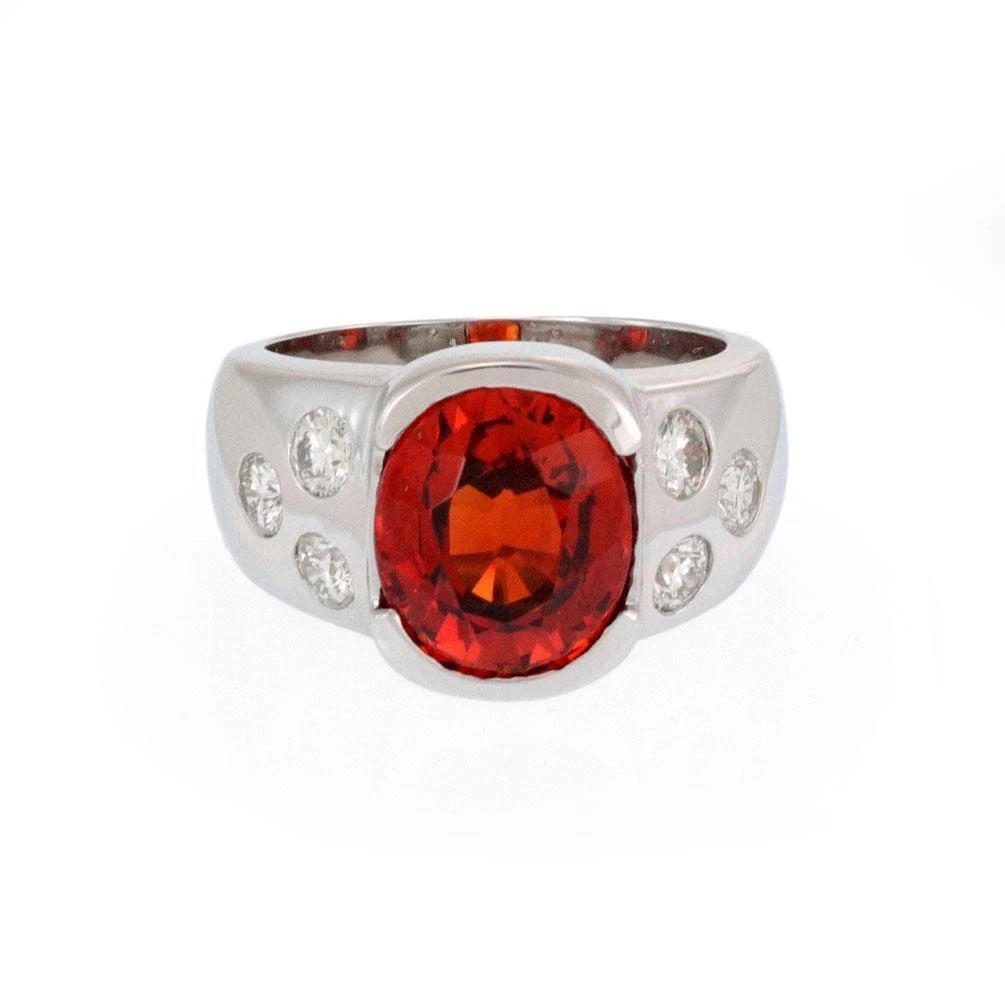 MEN'S MADEIRA CITRINE RING 14.4CT DIAMOND 14K WHITE GOLD (1 of 2)
