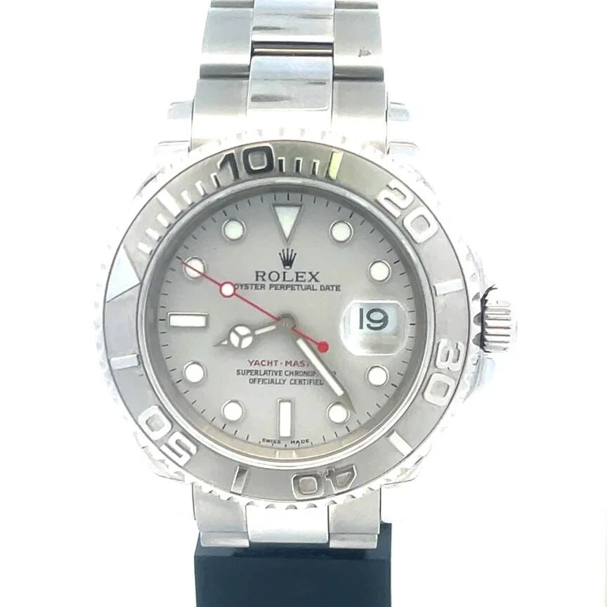 ROLEX YACHT MASTER DATE WRISTWATCH SILVER DIAL AUTOMATIC STEEL #R16622: ROLEX YACHT MASTER DATE WRISTWATCH SILVER DIAL AUTOMATIC STEEL #R16622 ROLEX YACHT MASTER DATE WRISTWATCH SILVER DIAL AUTOMATIC STEEL #R16622 Elevate your style with the Rolex Yacht-Master date wristw