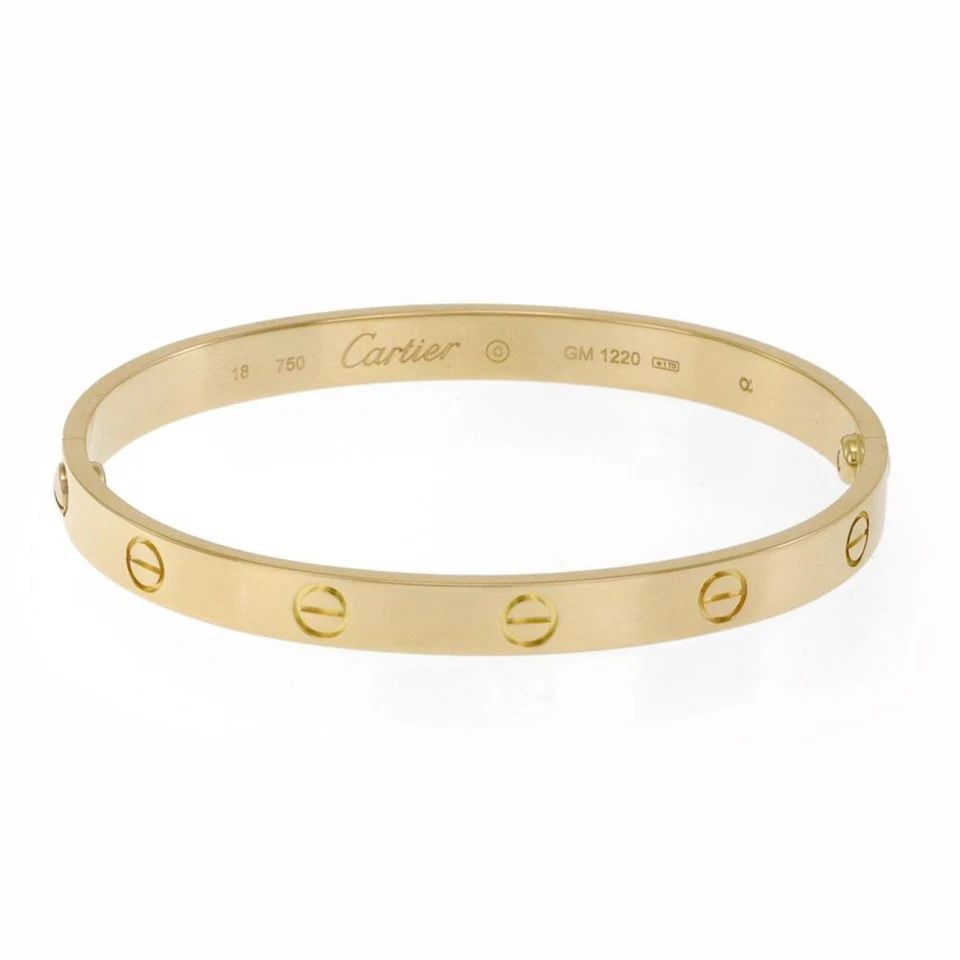 CARTIER 18K YELLOW GOLD BANGLE BRACELET SIZE 18 W/SCREWDRIVER & PAPER: CARTIER 18K YELLOW GOLD BANGLE BRACELET SIZE 18 W/SCREWDRIVER & PAPER CARTIER 18K YELLOW GOLD BANGLE BRACELET SIZE 18 W/SCREWDRIVER & PAPER Cartier 18k Yellow Gold Bangle Bracelet Size 18 w/Screwdrive