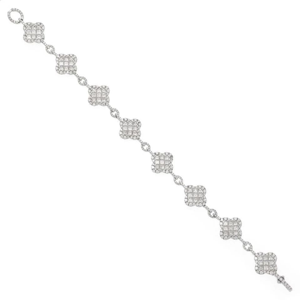 GREGG RUTH 6.13CT PRINCESS ROUND CUT DIAMOND 18K GOLD RHOMBUS LINK BRACELET: GREGG RUTH 6.13CT PRINCESS ROUND CUT DIAMOND 18K GOLD RHOMBUS LINK BRACELET GREGG RUTH 6.13CT PRINCESS ROUND CUT DIAMOND 18K GOLD RHOMBUS LINK BRACELET Gregg Ruth 6.13ct Princess Round Cut Diamond 18k