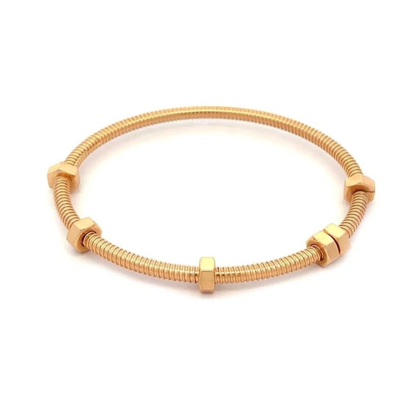 CARTIER ECROU DE CARTIER 18K PINK GOLD SCREW NUT BANGLE SIZE 18 CERT BOX (1 of 1)