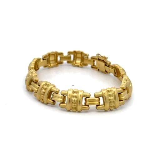JUDITH RIPKA 18K BRACELET YELLOW GOLD BEAD STYLE "H" LINK 59 GRAMS (1 of 1)