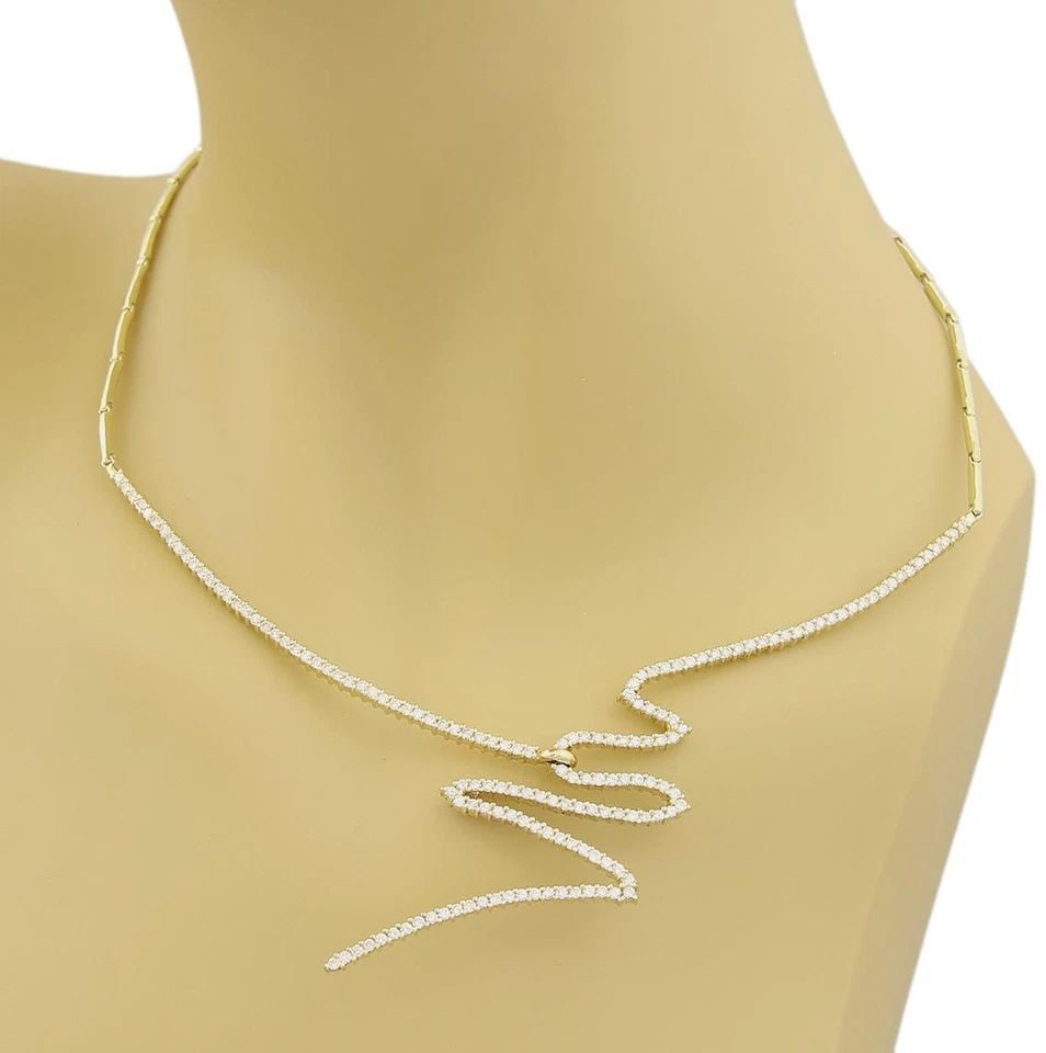 JOSE HESS DIAMONDS GOLD NECKLACE 14K YELLOW ZIG ZAG STYLE CENTERPIECE: JOSE HESS DIAMONDS GOLD NECKLACE 14K YELLOW ZIG ZAG STYLE CENTERPIECE JOSE HESS DIAMONDS GOLD NECKLACE 14K YELLOW ZIG ZAG STYLE CENTERPIECE The Jose Hess Diamonds Gold Necklace features a stunning zig