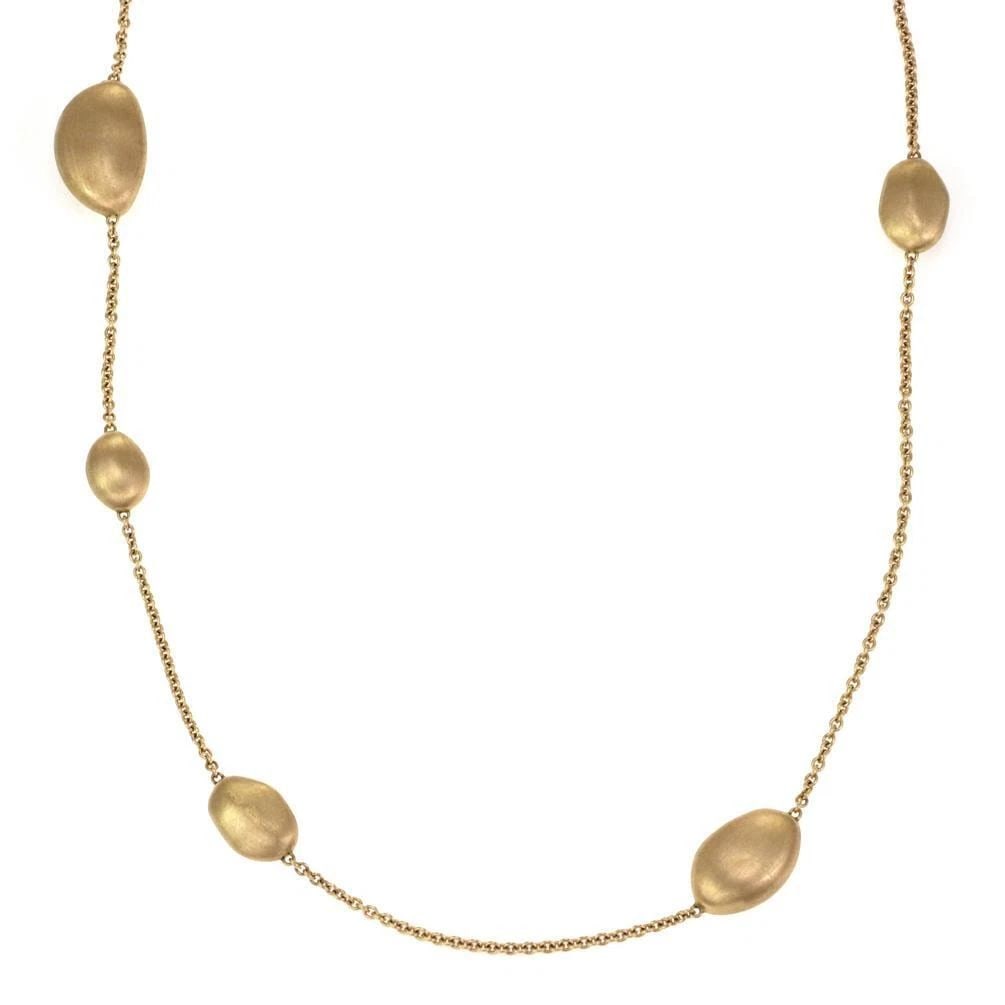 MARCO BICEGO AFRICA NECKLACE 18K YELLOW GOLD ASSORTED SIZE BEAD MOTIF 46" LONG (1 of 2)
