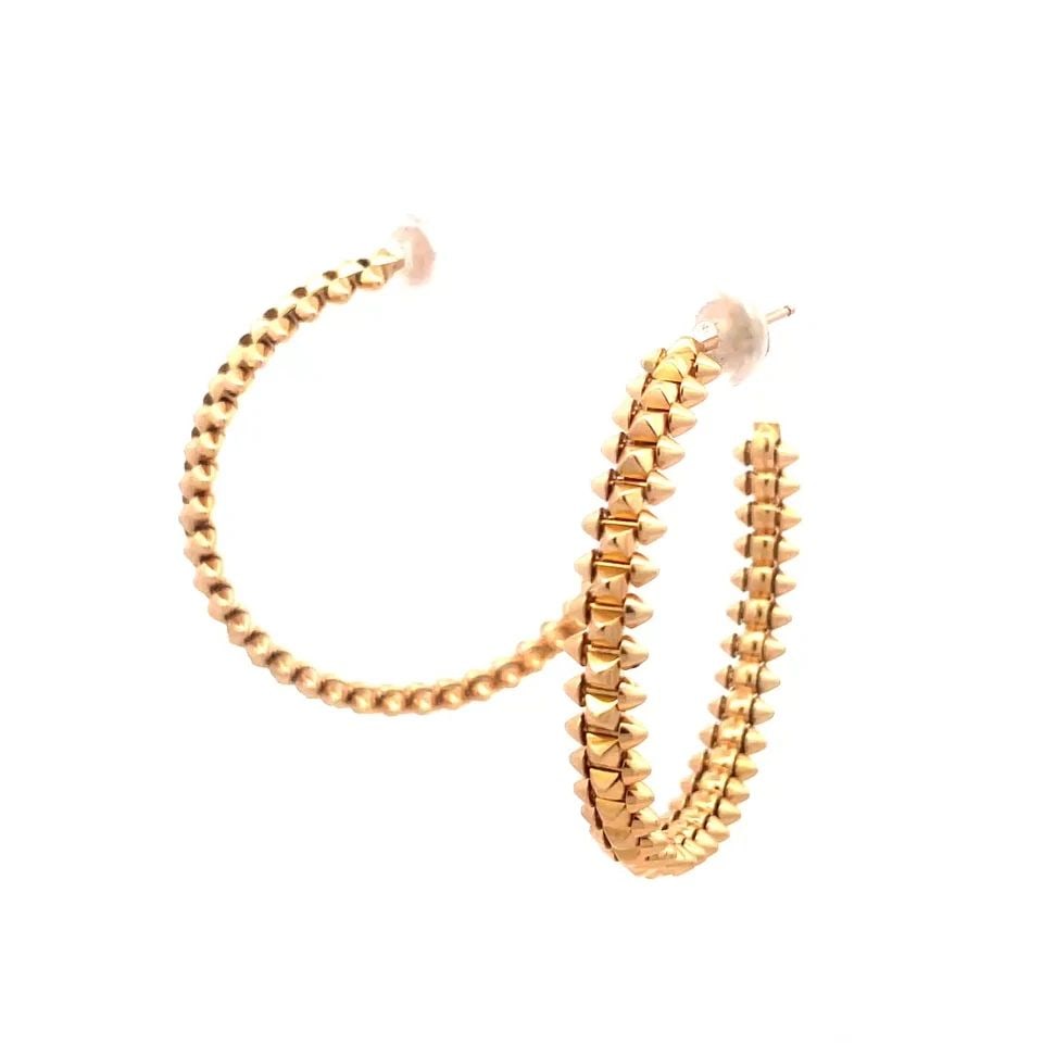CLASH DE CARTIER GOLD EARRINGS 18K ROSE 50MM HOOP STYLE: CLASH DE CARTIER GOLD EARRINGS 18K ROSE 50MM HOOP STYLE CLASH DE CARTIER GOLD EARRINGS 18K ROSE 50MM HOOP STYLE Elevate your jewelry collection with these Cartier earrings from the Clash de Cartier Co