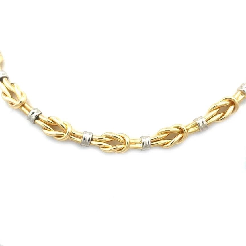 ROBERTO COIN GOLD COLLAR NECKLACE ATAME KNOT 18K TWO TONE FULL CIRCLE (1 of 2)