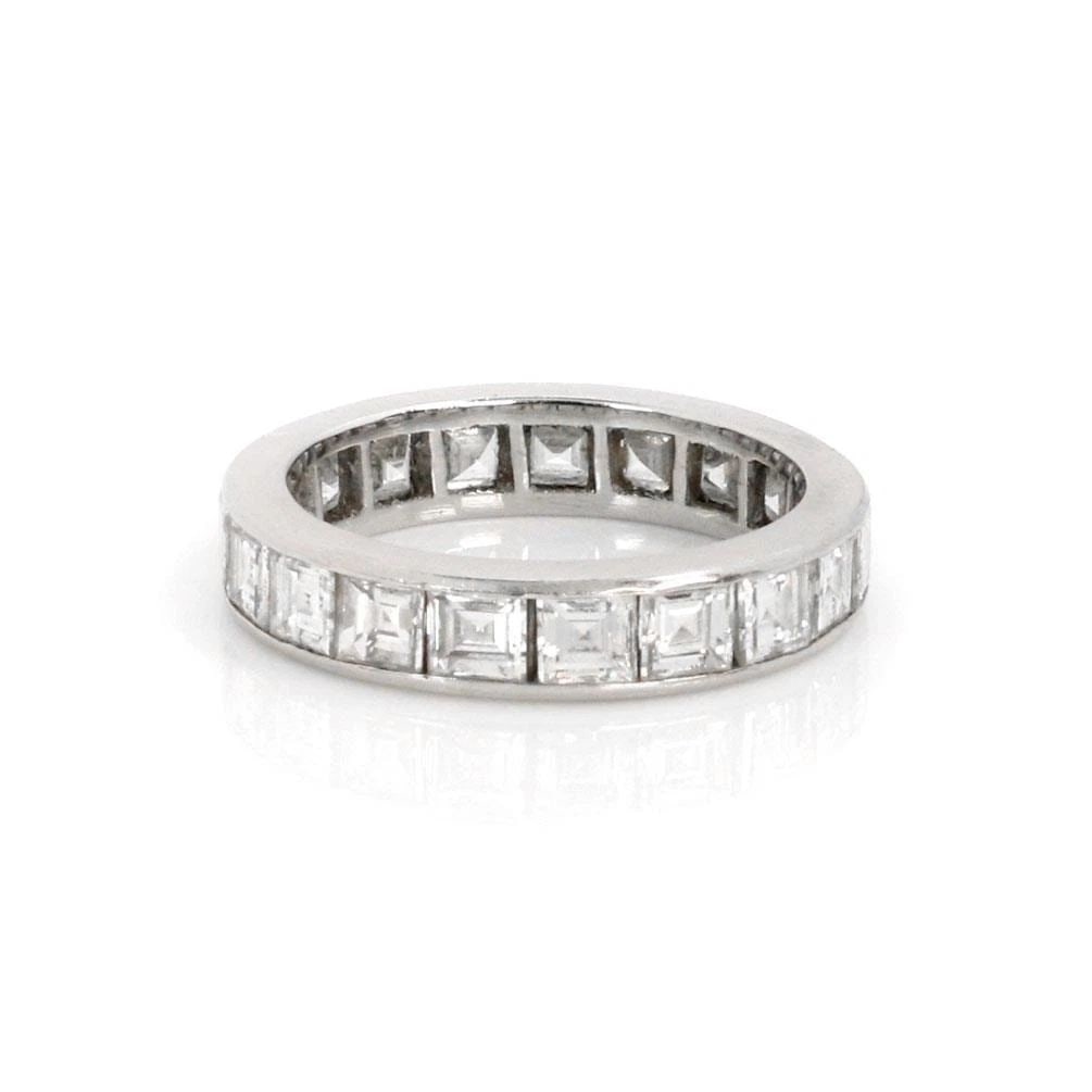 PLATINUM 3.60CT SQUARE CUT DIAMOND FULL CIRCLE ETERNITY BAND RING SIZE - 6 (1 of 1)