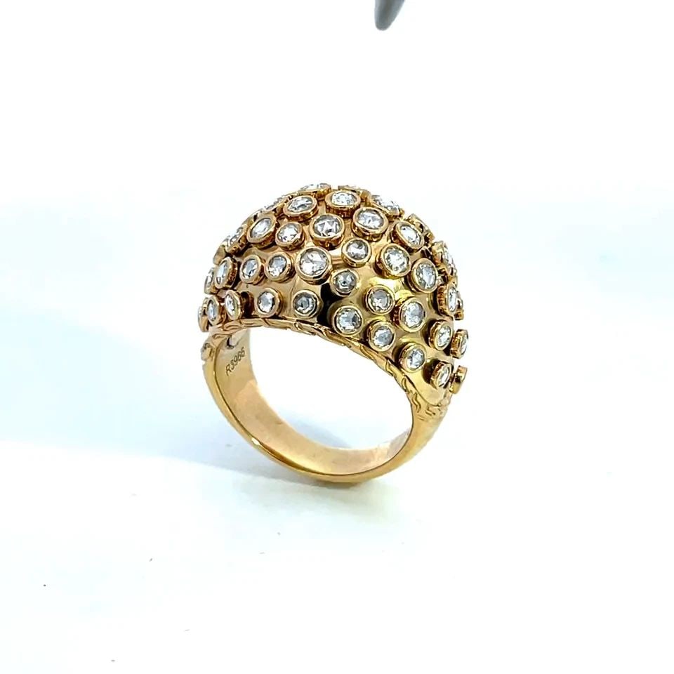 JOHN HARDY DIAMONDS RING 18K YELLOW GOLD MOVABLE SPOUTS DOME SIZE 8: JOHN HARDY DIAMONDS RING 18K YELLOW GOLD MOVABLE SPOUTS DOME SIZE 8 JOHN HARDY DIAMONDS RING 18K YELLOW GOLD MOVABLE SPOUTS DOME SIZE 8 This is a lovely authentic 18k yellow gold ring by John Hardy. I