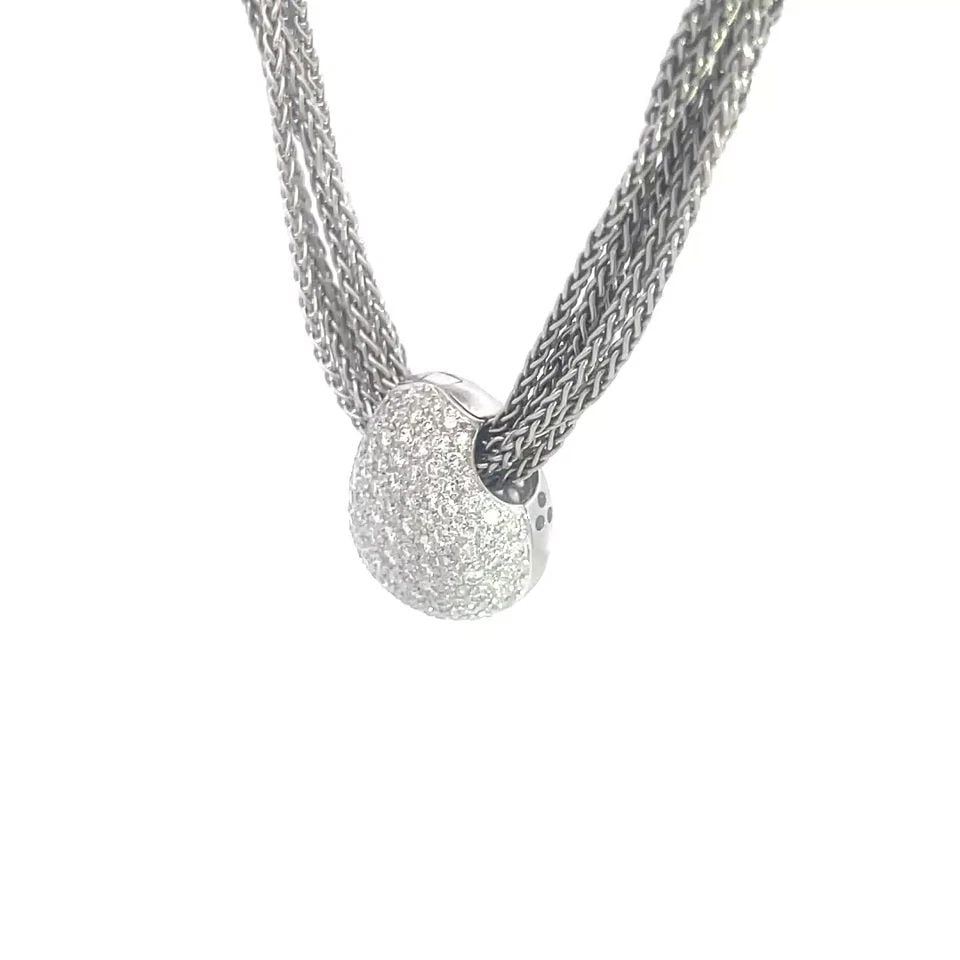 ZYDO DIAMOND GOLD NECKLACE PAVE SET 18K WHITE MULTI-CHAIN SLIDE CHARM: ZYDO DIAMOND GOLD NECKLACE PAVE SET 18K WHITE MULTI-CHAIN SLIDE CHARM ZYDO DIAMOND GOLD NECKLACE PAVE SET 18K WHITE MULTI-CHAIN SLIDE CHARM The Zydo Diamond Gold Necklace is a stunning piece of fine j