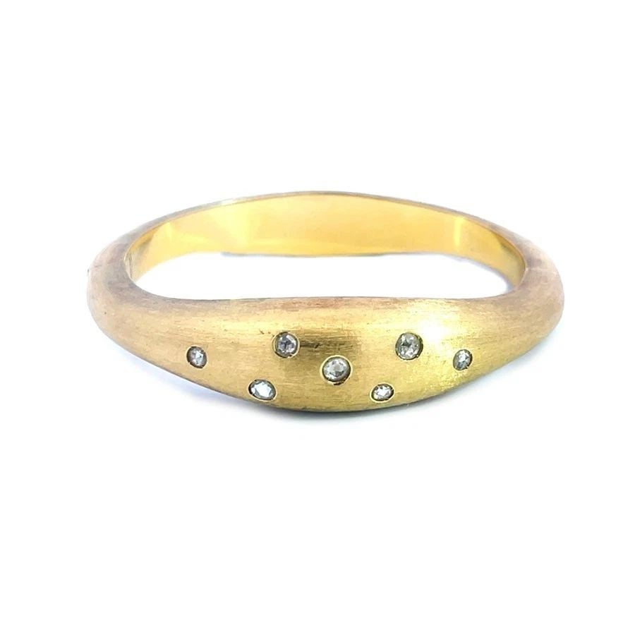 MARCO BICEGO DIAMOND GOLD BRACELET 18K YELLOW HINGED DOME BANGLE (1 of 2)