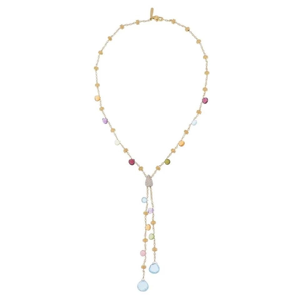 MARCO BICEGO PARADISE NEC KLACE DIAMOND 18K GOLD MULTICOLOR BEAD GEMS LARIAT: MARCO BICEGO PARADISE NEC KLACE DIAMOND 18K GOLD MULTICOLOR BEAD GEMS LARIAT MARCO BICEGO PARADISE NEC KLACE DIAMOND 18K GOLD MULTICOLOR BEAD GEMS LARIAT Marco Bicego Paradise Diamond 18k Gold Multico