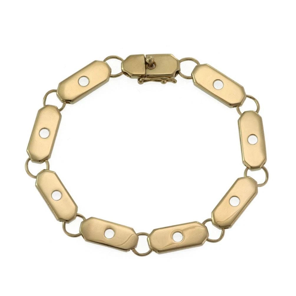 HENRY DUNAY 18K YELLOW GOLD BAR LINK BRACELET 8.25" LONG: HENRY DUNAY 18K YELLOW GOLD BAR LINK BRACELET 8.25" LONG HENRY DUNAY 18K YELLOW GOLD BAR LINK BRACELET 8.25" LONG Henry Dunay 18k Yellow Gold Bar Link Bracelet 8.25" Long Description This is an authen