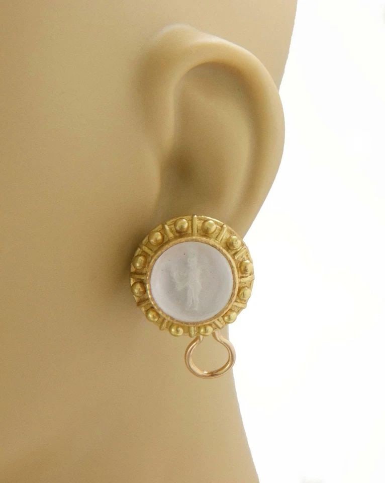 EARRINGS ELIZABETH LOCKE MOTHER OF PEARL CHERUB 18K GOLD BEAD ROUND: EARRINGS ELIZABETH LOCKE MOTHER OF PEARL CHERUB 18K GOLD BEAD ROUND EARRINGS ELIZABETH LOCKE MOTHER OF PEARL CHERUB 18K GOLD BEAD ROUND The Elizabeth Locke Mother of Pearl Cherub Earrings are crafted 