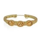 JUDITH RIPKA CUFF ORANGE GEMSTONES & DIAMONDS 18K YELLOW GOLD BRACELET (1 of 2)
