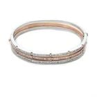 DIAMOND GOLD BRACELET SET OF 3 GOLD BANGLES 2.96CT 18K ROSE WHITE GOLD (1 of 2)