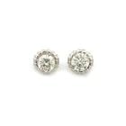 NATURAL 2.06CT DIAMOND 14K WHITE GOLD STUD EARRINGS CERTS & APPRAISAL (1 of 1)