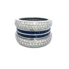 CHOPARD SAPPHIRE GOLD RING PAVE DIAMOND 3.80CT 18K WHITE WIDE BAND: CHOPARD SAPPHIRE GOLD RING PAVE DIAMOND 3.80CT 18K WHITE WIDE BAND CHOPARD SAPPHIRE GOLD RING PAVE DIAMOND 3.80CT 18K WHITE WIDE BAND Add a bit of luxury to your jewelry collection with the Chopard di