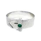 DIAMOND & GEMS GOLD BRACELET 13-14K WHITE PAVE SET BELT BUCKLE AND BAND: DIAMOND & GEMS GOLD BRACELET 13-14K WHITE PAVE SET BELT BUCKLE AND BAND DIAMOND & GEMS GOLD BRACELET 13-14K WHITE PAVE SET BELT BUCKLE AND BAND Elevate your jewelry collection with this gold belt styl
