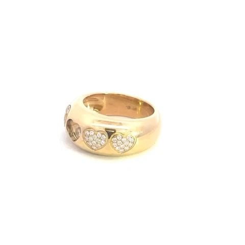 70078 CHOPARD HAPPY DIAMOND DOME RING 18K YELLOW GOLD HEART BAND 2000: 70078 CHOPARD HAPPY DIAMOND DOME RING 18K YELLOW GOLD HEART BAND 2000 70078 CHOPARD HAPPY DIAMOND DOME RING 18K YELLOW GOLD HEART BAND 2000 Elegant and authentic by Chopard from their Happy Diamond Co