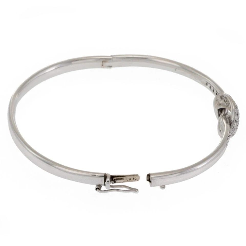 VINTAGE ROBERTO COIN BRACELET PAVE DIAMOND 18K WHITE GOLD LOVE KNOT BANGLE: VINTAGE ROBERTO COIN BRACELET PAVE DIAMOND 18K WHITE GOLD LOVE KNOT BANGLE VINTAGE ROBERTO COIN BRACELET PAVE DIAMOND 18K WHITE GOLD LOVE KNOT BANGLE Vintage Roberto Coin Pave Diamond 18k White Gold L