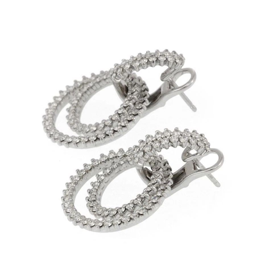 JOSE HESS 2.00CT DIAMOND 18K WHITE GOLD CHANGEABLE DOUBLE HOOP EARRINGS: JOSE HESS 2.00CT DIAMOND 18K WHITE GOLD CHANGEABLE DOUBLE HOOP EARRINGS JOSE HESS 2.00CT DIAMOND 18K WHITE GOLD CHANGEABLE DOUBLE HOOP EARRINGS Jose Hess 2.00ct Diamond 18k White Gold Changeable Doubl
