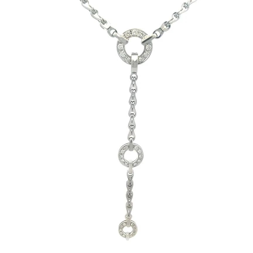 DI MODOLO TRIADRA DIAMOND GOLD NECKLACE 18K WHITE LARIAT CIRCLE MOTIFS: DI MODOLO TRIADRA DIAMOND GOLD NECKLACE 18K WHITE LARIAT CIRCLE MOTIFS DI MODOLO TRIADRA DIAMOND GOLD NECKLACE 18K WHITE LARIAT CIRCLE MOTIFS The Di Modolo Triadra Collection diamond gold necklace is 