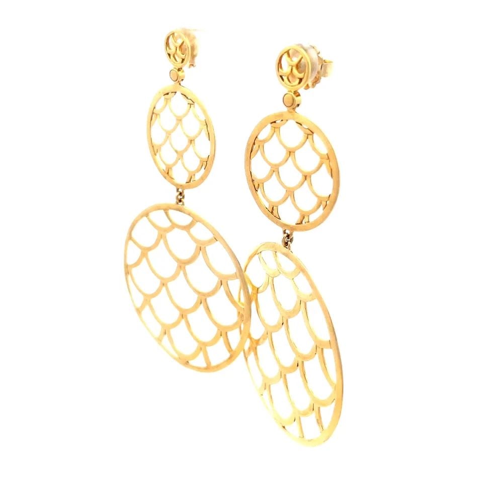 JOHN HARDY GOLD EARRINGS LEGEND NAGA 18K YELLOW LARGE DANGLE STYLE 3.5"L: JOHN HARDY GOLD EARRINGS LEGEND NAGA 18K YELLOW LARGE DANGLE STYLE 3.5"L JOHN HARDY GOLD EARRINGS LEGEND NAGA 18K YELLOW LARGE DANGLE STYLE 3.5"L This is an eye-catching pair of authentic earrings by 