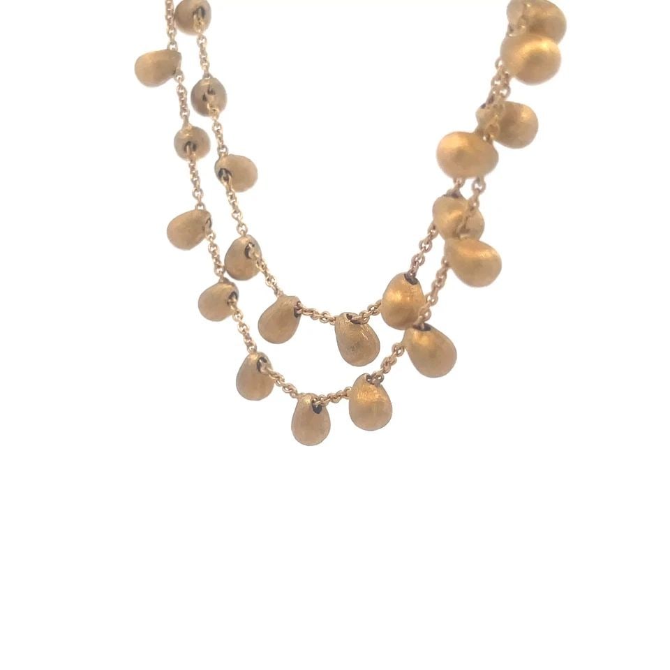 MARCO BICEGO SIVIGLIA GOLD NECKLACE 18K YELLOW DOUBLE STRAND BEADED: MARCO BICEGO SIVIGLIA GOLD NECKLACE 18K YELLOW DOUBLE STRAND BEADED The Marco Bicego Siviglia Gold Necklace is a stunning piece of fine jewelry crafted in 18k yellow gold. Featuring a double strand ov