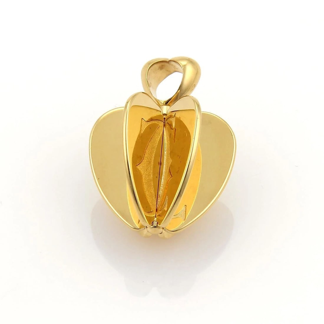 CARTIER DOUBLE C 18K YELLOW GOLD 3D SPINNER APPLE PENDANT (1 of 1)