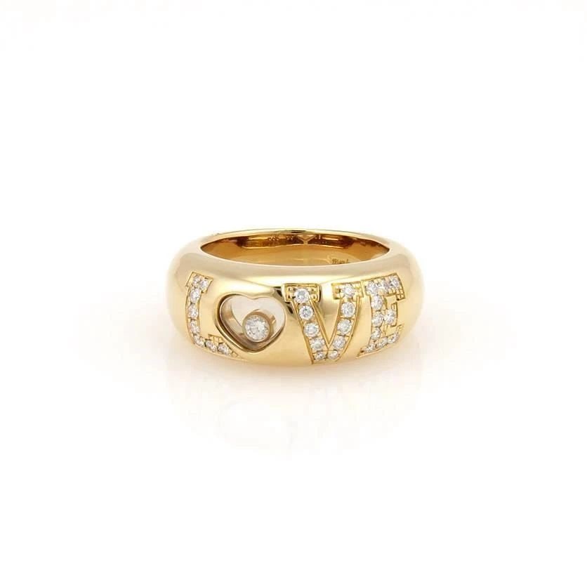 CHOPARD RING LOVE HAPPY DIAMOND 18K YELLOW GOLD DOME BAND SIZE 6 (1 of 2)