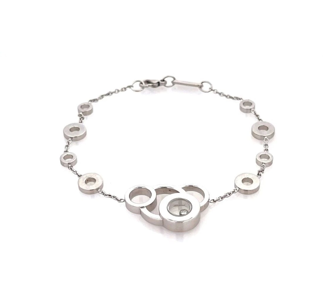 CHOPARD BRACELET HAPPY DREAMS DIAMOND 18K WHITE GOLD CIRCLE MOTIFS CHAIN (1 of 2)