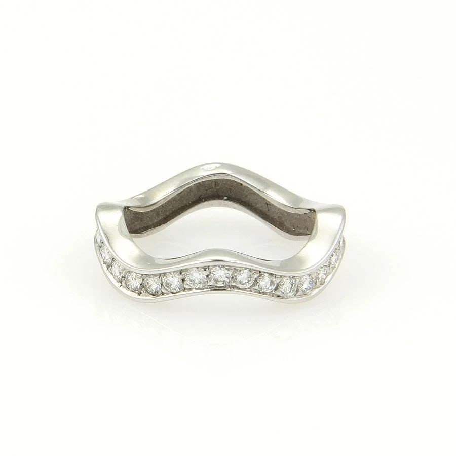 CARTIER DIAMOND GOLD WAVE BAND 18K WHITE HALF CHANNEL SET 4.75 (1 of 2)