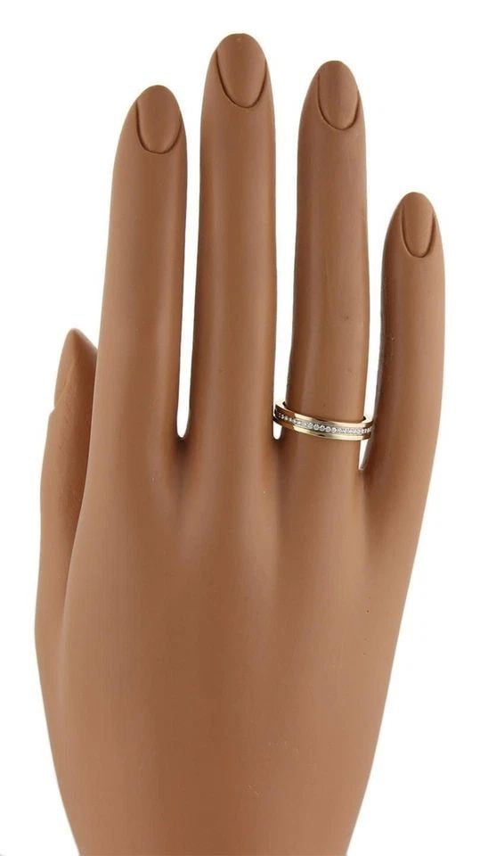 CARTIER DIAMOND 18K TRICOLOR GOLD 3.5MM STACK BAND RING SIZE 46-US 3.75 CERT: CARTIER DIAMOND 18K TRICOLOR GOLD 3.5MM STACK BAND RING SIZE 46-US 3.75 CERT CARTIER DIAMOND 18K TRICOLOR GOLD 3.5MM STACK BAND RING SIZE 46-US 3.75 CERT Cartier Diamond 18k Tricolor Gold 3.5mm Stack 