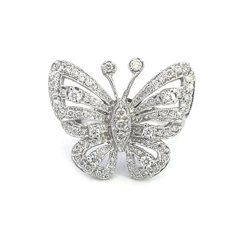 SONIA B. BUTTERFLY RING DIAMOND & 14K WHITE GOLD SIZE 6 (1 of 2)