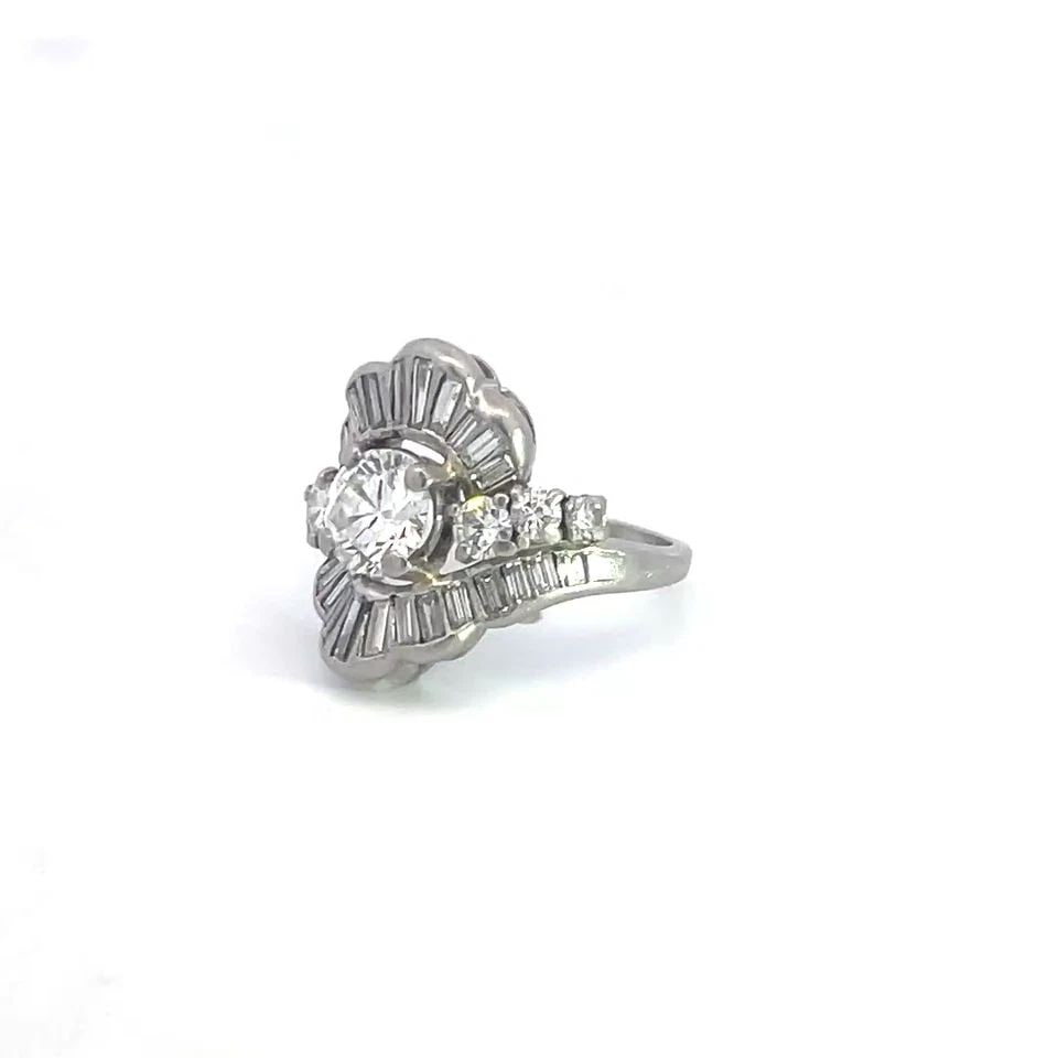70354 DIAMOND PLATINUM RING 1.70CT SCALLOP HALO DESIGN: 70354 DIAMOND PLATINUM RING 1.70CT SCALLOP HALO DESIGN 70354 DIAMOND PLATINUM RING 1.70CT SCALLOP HALO DESIGN This is a stunning engagement or anniversary ring; it is crafted from platinum with a smoo