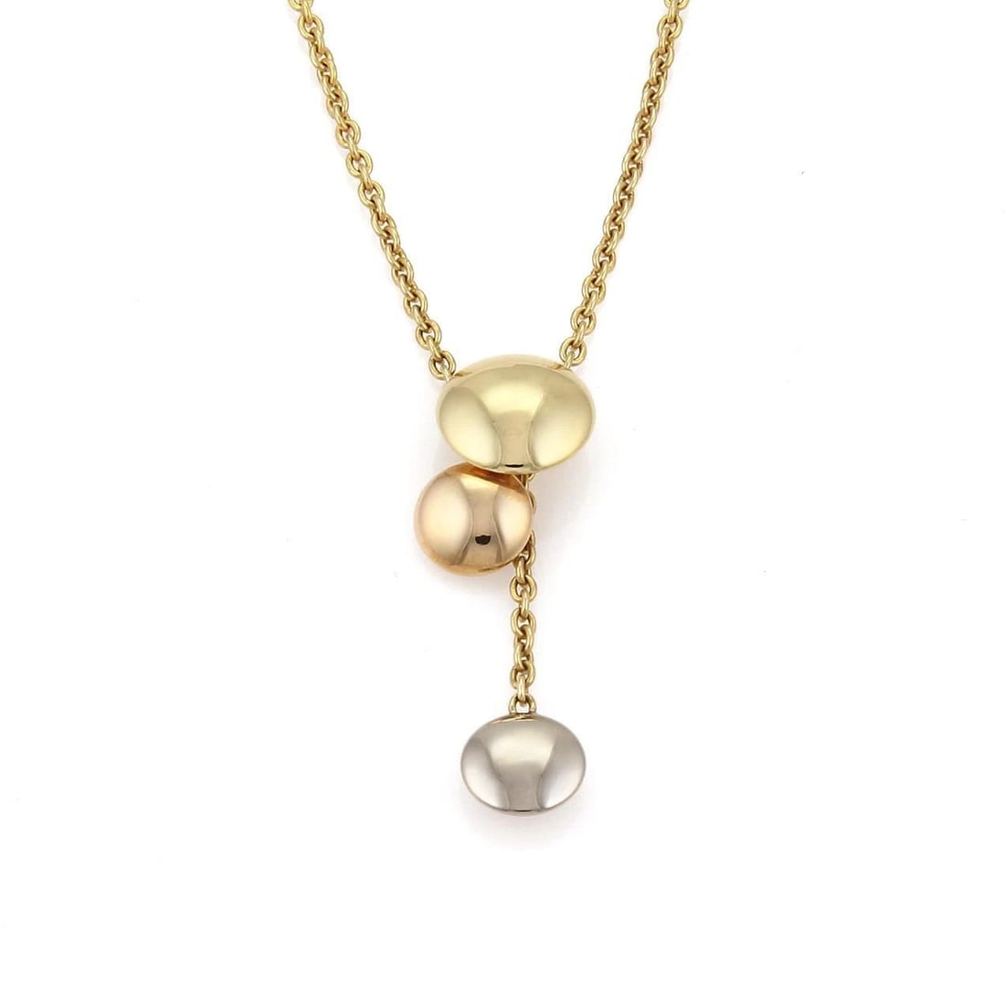 CARTIER TRI-COLOR NECKLACE 18K GOLD 3 DISC SHAPE DANGLE PENDANT NECKLACE W/CERT.: CARTIER TRI-COLOR NECKLACE 18K GOLD 3 DISC SHAPE DANGLE PENDANT NECKLACE W/CERT. CARTIER TRI-COLOR NECKLACE 18K GOLD 3 DISC SHAPE DANGLE PENDANT NECKLACE W/CERT. Cartier 18k Tri-Color Gold 3 Disc Shap
