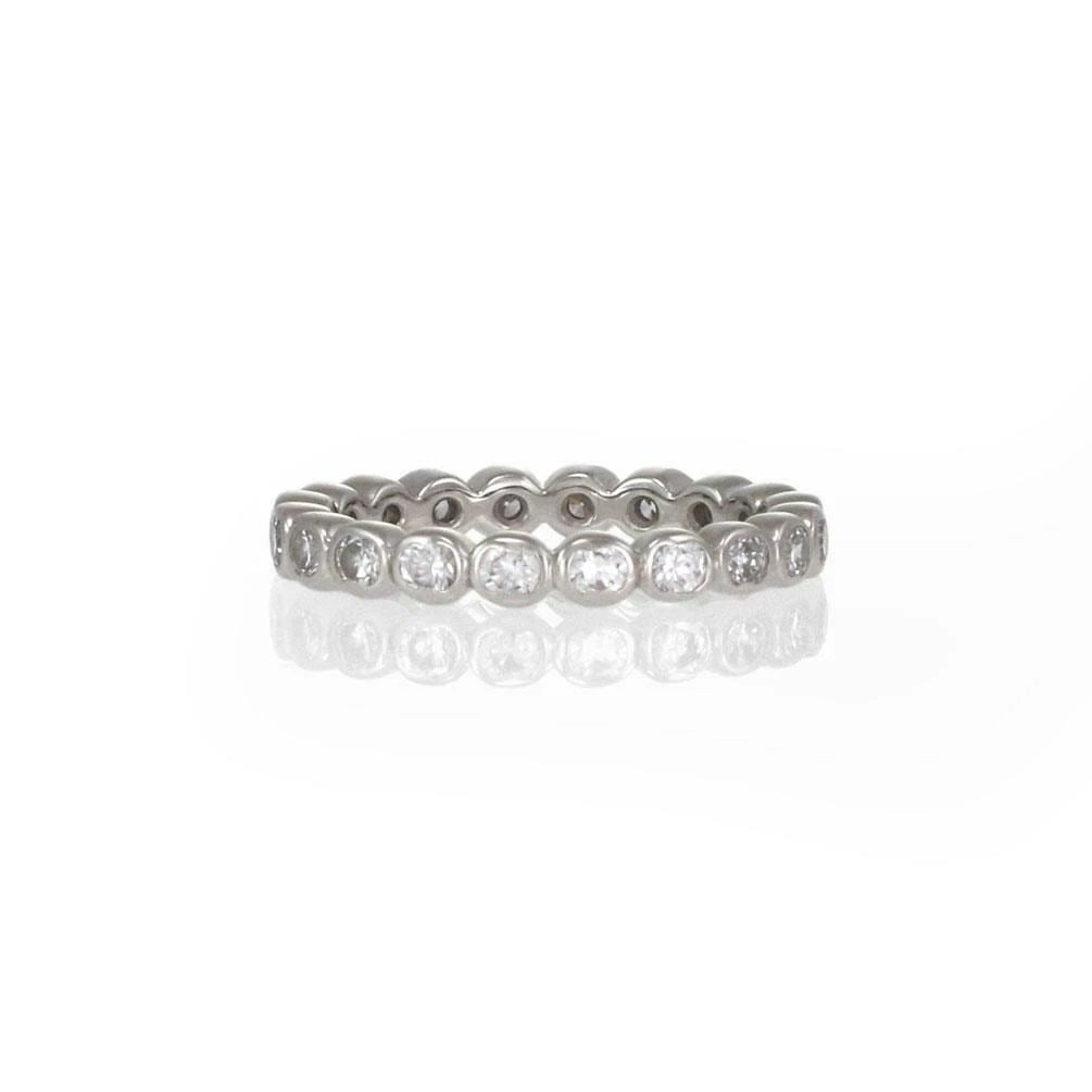 CARTIER RING DIAMOND PLATINUM FULL CIRCLE BEZEL SIZE 47 US 4 W/CERT (1 of 2)