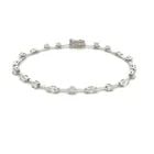 DIAMOND BAR LINK BRACELET ASSORTED SHAPE PRONGS 18K WHITE GOLD (1 of 2)