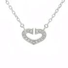 CARTIER C HEART DIAMOND PENDANT 18K WHITE GOLD NECKLACE CERT BOX: CARTIER C HEART DIAMOND PENDANT 18K WHITE GOLD NECKLACE CERT BOX CARTIER C HEART DIAMOND PENDANT 18K WHITE GOLD NECKLACE CERT BOX Authentic from C de Cartier Collection by Cartier, this graceful Mini 
