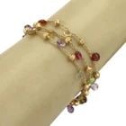 MARCO BICEGO PARADISE MULTICOLOR GEMS 18K YELLOW GOLD TRIPLE STRAND BRACELET (1 of 2)