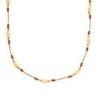 VINTAGE 18K YELLOW GOLD CORAL BEAD & BAR LINK NECKLACE 32" LONG (1 of 2)