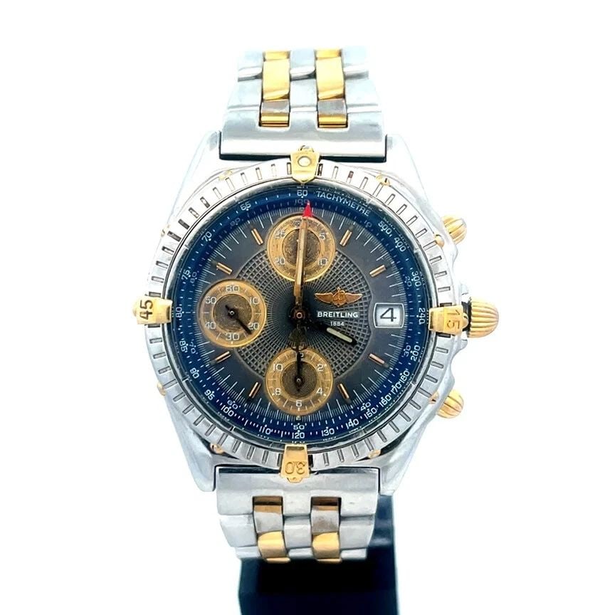 BREITLING CHRONOMAT MEN'S WATCH CHRONOGRAPH 40MM DATE TWO TONE STEEL B13044 (1 of 2)