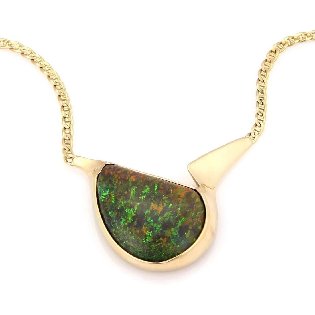 GOLD SUGAR OPAL PENDANT 23.5CT ESTATE 14K YELLOW MARINER LINK NECKLACE: GOLD SUGAR OPAL PENDANT 23.5CT ESTATE 14K YELLOW MARINER LINK NECKLACE GOLD SUGAR OPAL PENDANT 23.5CT ESTATE 14K YELLOW MARINER LINK NECKLACE This is a stunning Estate Necklace , crafted in 14kt yello