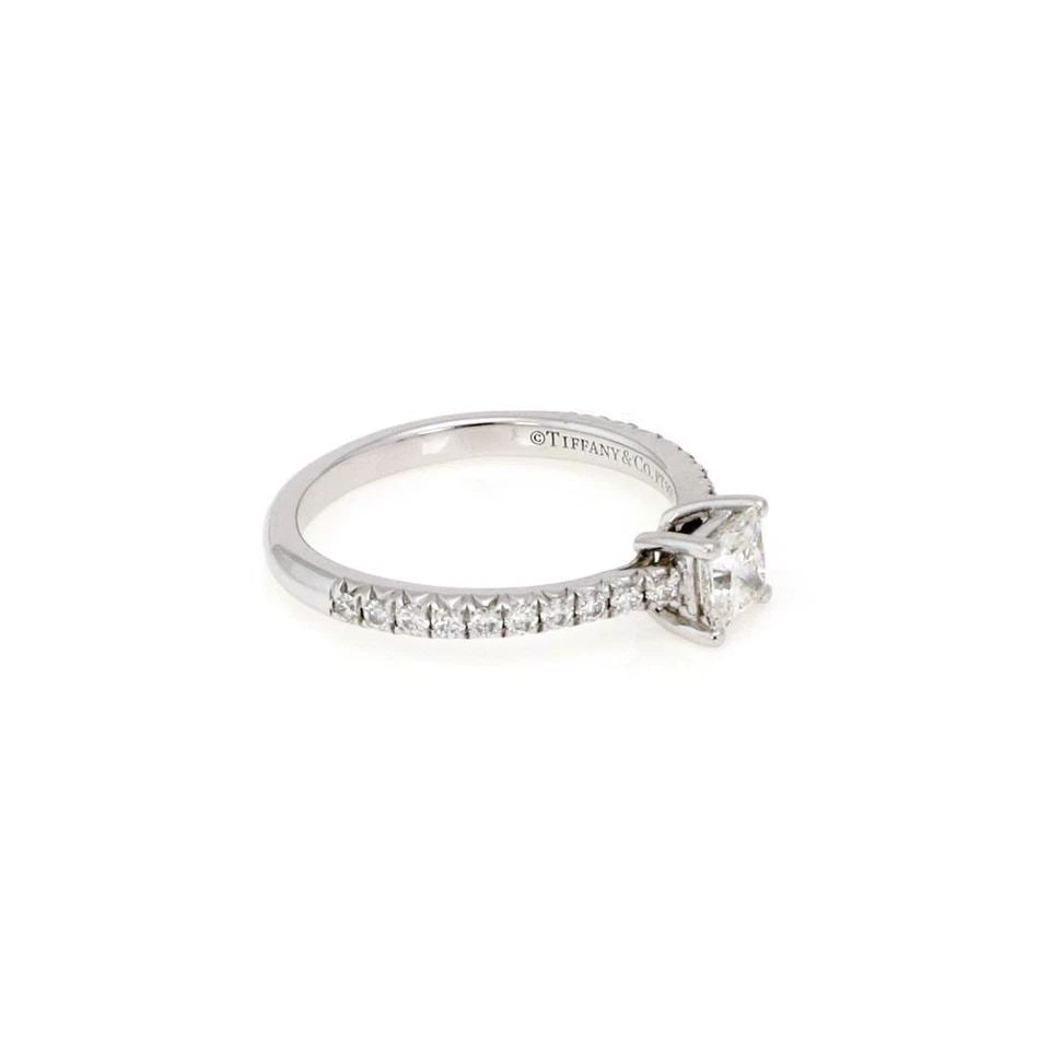 TIFFANY & CO 0.40CT PRINCESS CUT DIAMOND PLATINUM ENGAGEMENT RING SIZE 4: TIFFANY & CO 0.40CT PRINCESS CUT DIAMOND PLATINUM ENGAGEMENT RING SIZE 4 TIFFANY & CO 0.40CT PRINCESS CUT DIAMOND PLATINUM ENGAGEMENT RING SIZE 4 Tiffany & Co 0.40ct Princess Cut Diamond Platinum Enga