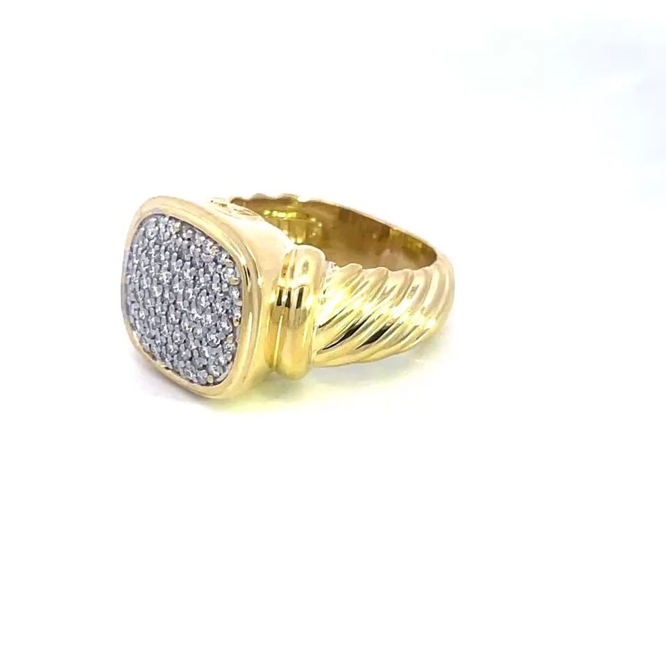 DAVID YURMAN NOBLESSE GOLD RING DIAMOND 18K YELLOW CABLE PAVE SET: DAVID YURMAN NOBLESSE GOLD RING DIAMOND 18K YELLOW CABLE PAVE SET DAVID YURMAN NOBLESSE GOLD RING DIAMOND 18K YELLOW CABLE PAVE SET This beautiful diamond gold ring is by David Yurman from his Nobless
